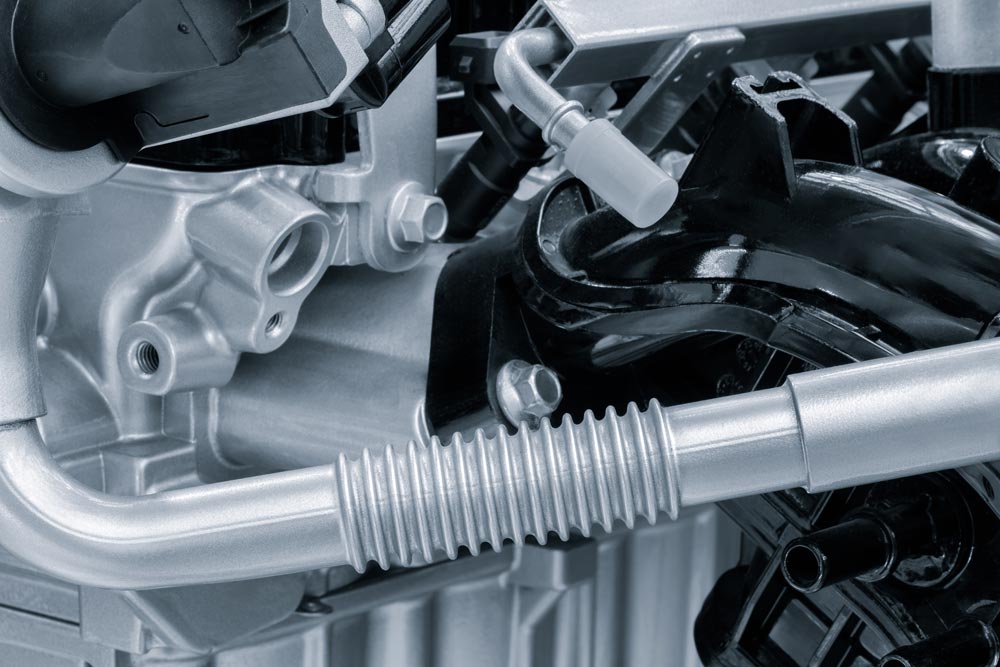 Närbild på en bilmotor
